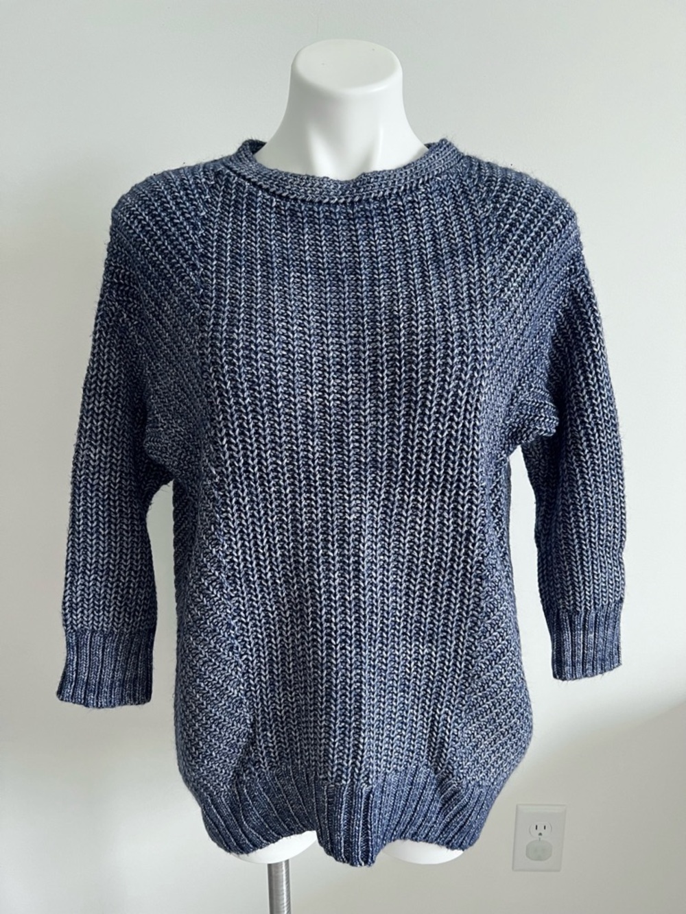 Lou & Grey Oversized Blue Sweater Chunky Knit S